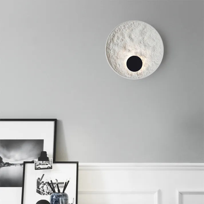 Astraea Orb Wall Lamp With White Resin And Iron Finish