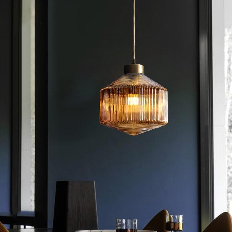 Astrae Drum Pendant Light Contemporary Glass Ceiling Fixture