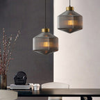 Astrae Drum Pendant Light Contemporary Glass Ceiling Fixture