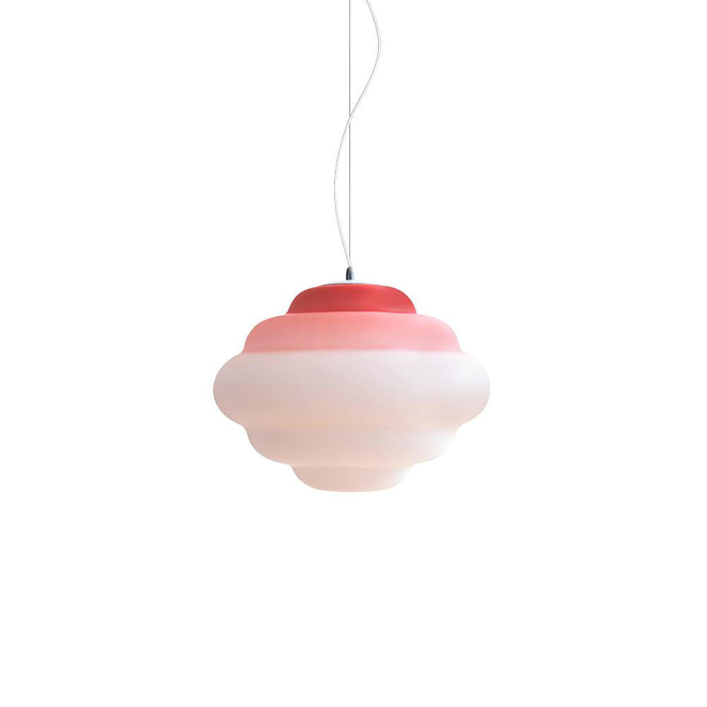 Aurea Gradient Pendant Lamp With Frosted Glass Shade In Red Blue Or Yellow