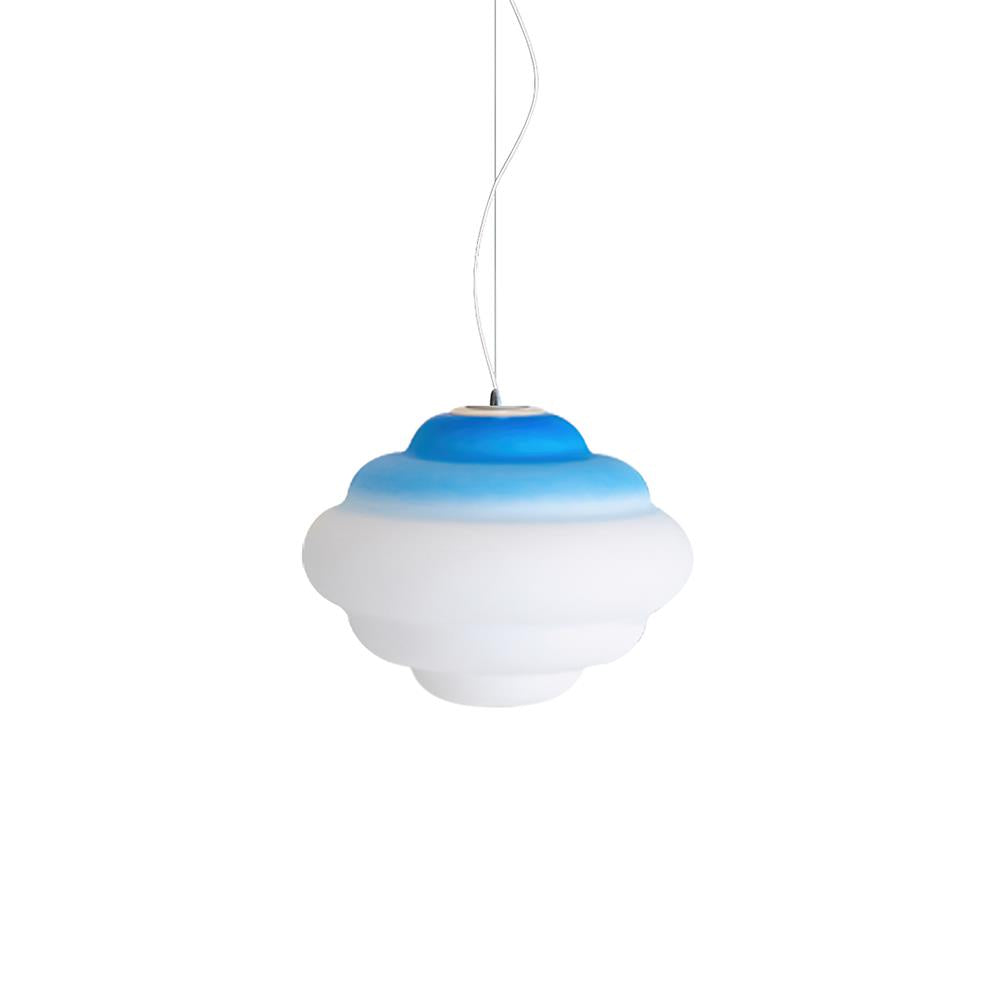 Aurea Gradient Pendant Lamp With Frosted Glass Shade In Red Blue Or Yellow