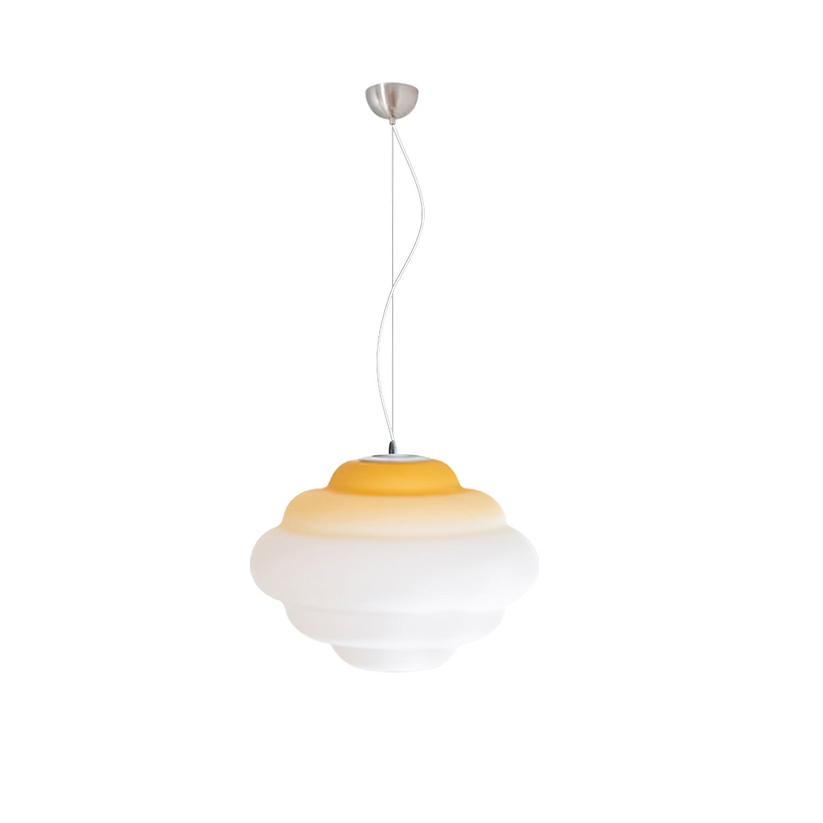 Aurea Gradient Pendant Lamp With Frosted Glass Shade In Red Blue Or Yellow
