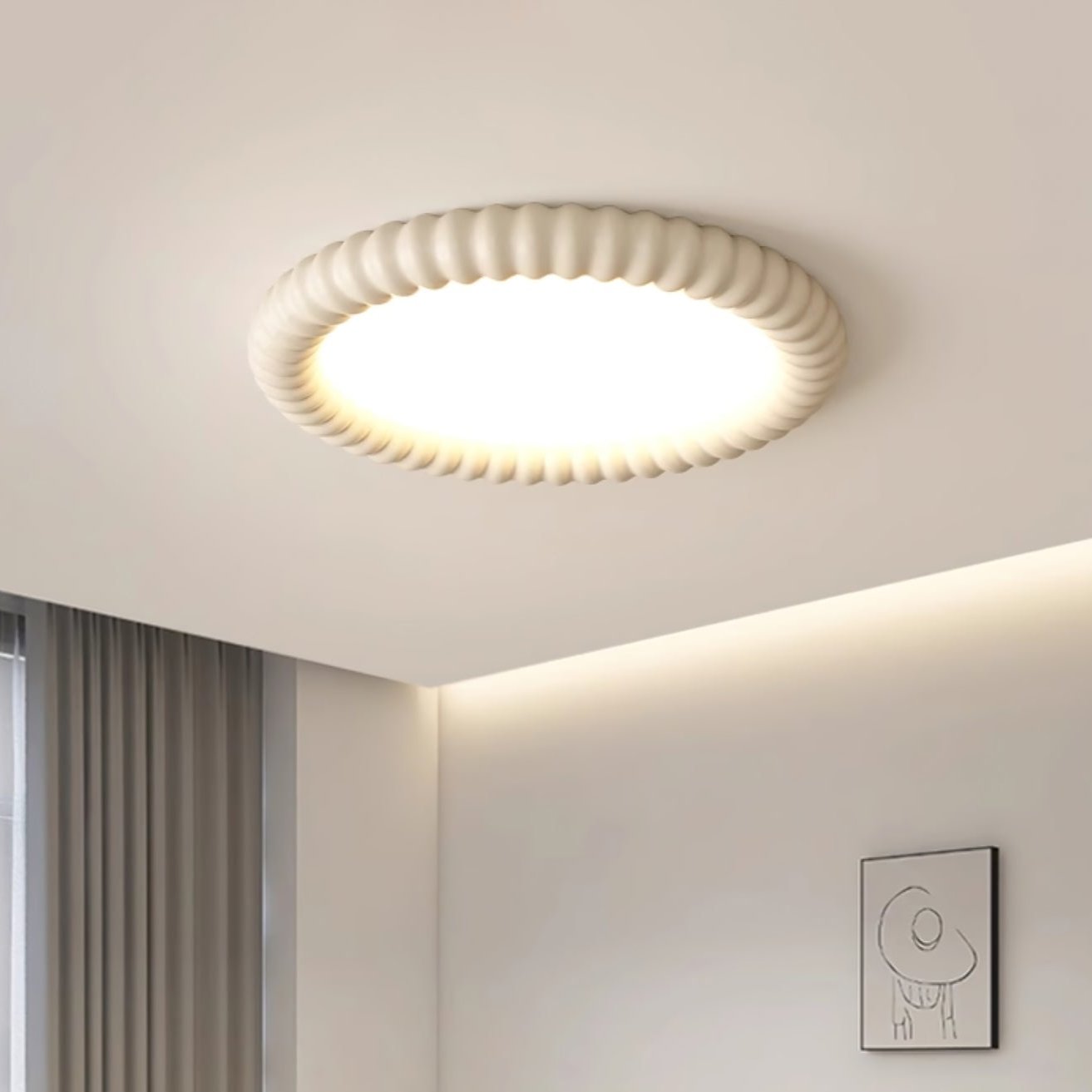 Aurelia Halo Ceiling Light Featuring Ripple Edge and Soft Glow