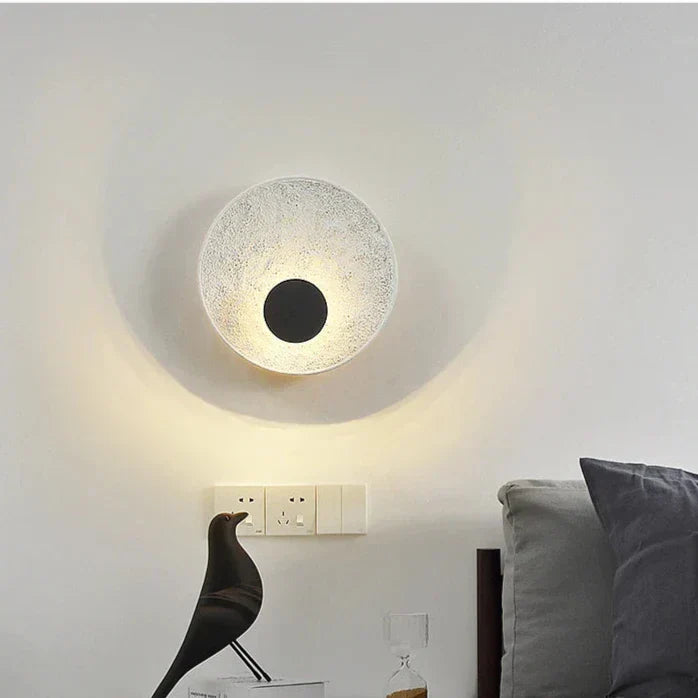 Astraea Orb Wall Lamp With White Resin And Iron Finish