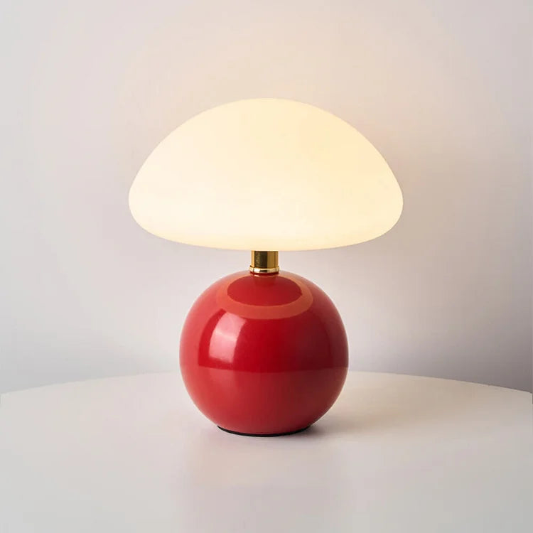 Aurelia Loom Cream French Mushroom Lamp in Bauhaus Style