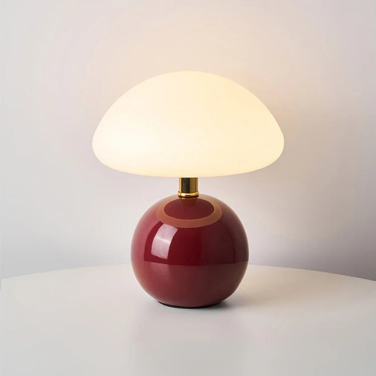 Aurelia Loom Cream French Mushroom Lamp in Bauhaus Style