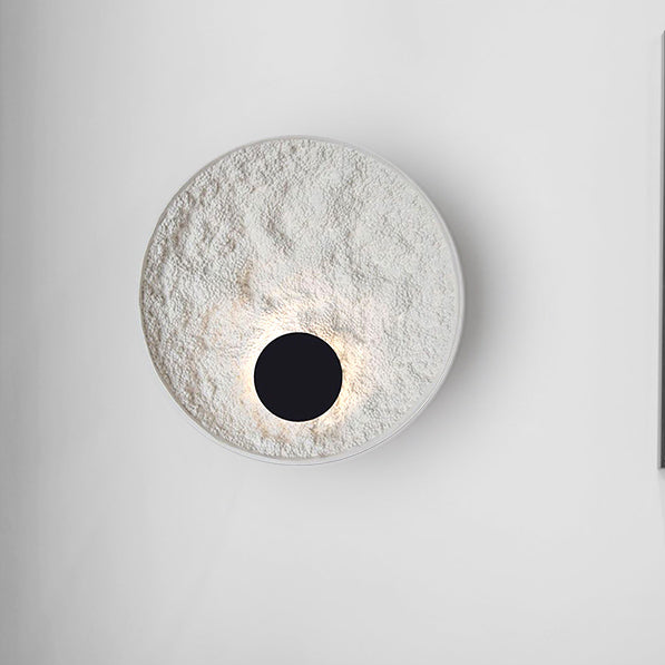 Astraea Orb Wall Lamp With White Resin And Iron Finish